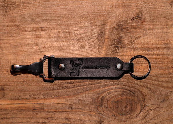 Signature Leather Keychain Black
