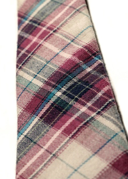 heritage purple brushed cotton tie detailed close up
