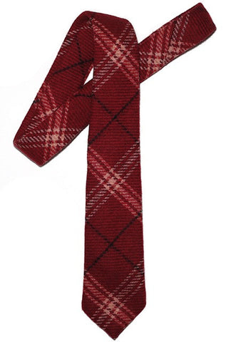 red wool plaid tie