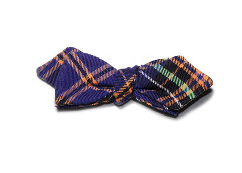 blue cotton plaid bow