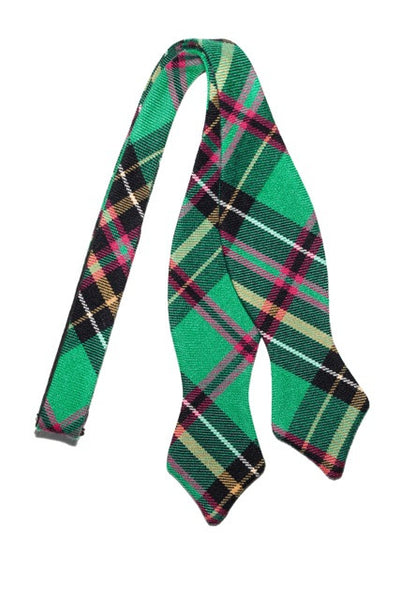green cotton plaid bow