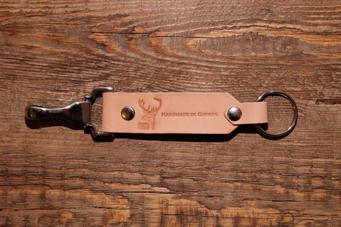 Signature Leather Keychain Natural
