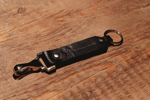 Signature Leather Keychain Black